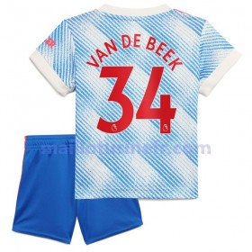 Maillot de Foot Manchester United Donny Van De Beek 34 Extérieur 2021-22 - Enfant
